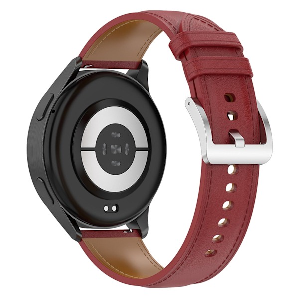 Röd Röd 22mm Äkta Läderarmband kompatibelt med Xiaomi Watch 2