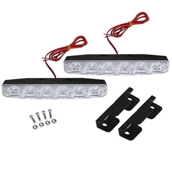 6 LED Erittäin Kirkkaat Päiväajovalot Auton Keskisäleikön Koristevalot Yleismallin Autovaloille