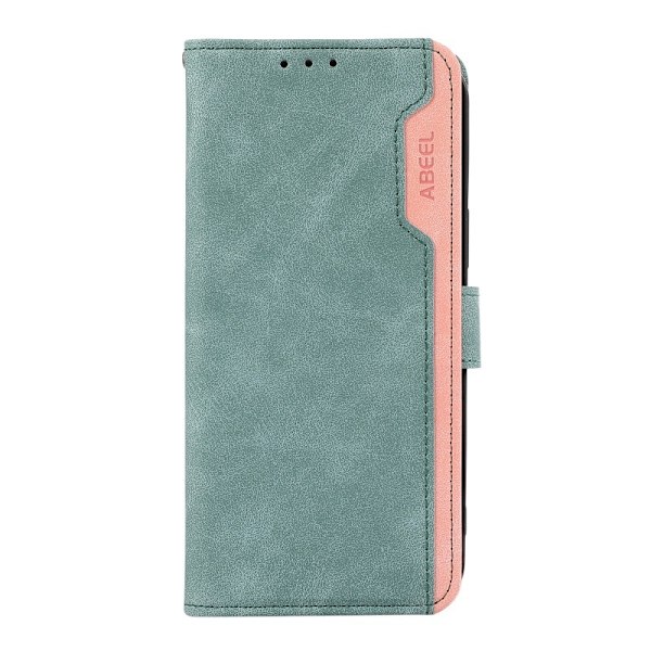 Fodral för iPhone 13 Pro Max Ljusblå RFID-blockerande Frostat Blandade Material Kontrastfärg Plånbok med Korthållare