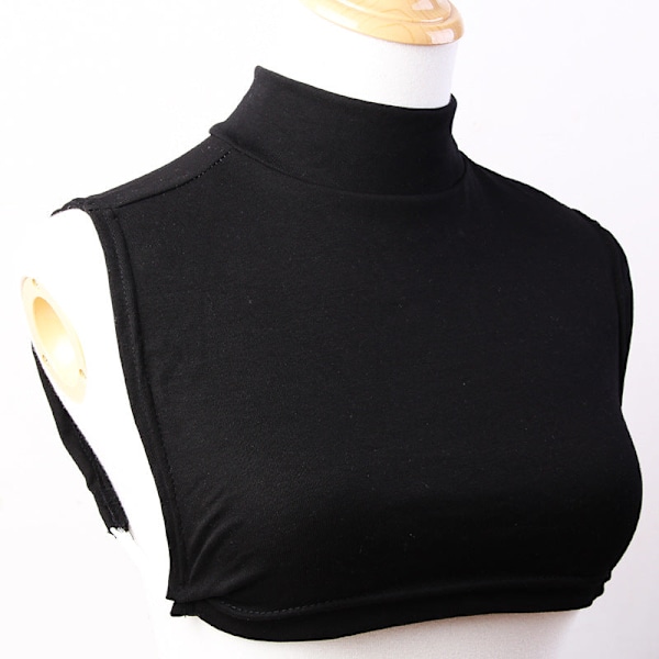 Dame falsk krage Avtakbar halv Half Turtleneck Menn All-Ma Black Fleece-lined