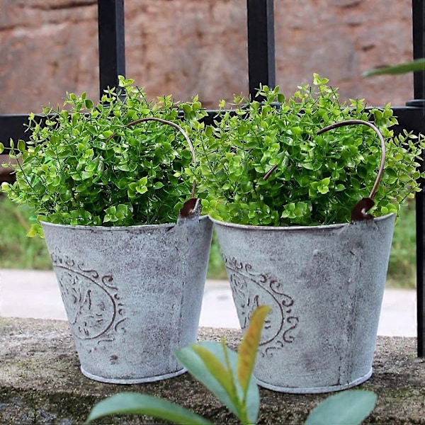 Kunstige blomster, falske UV-bestandige buksbom busker, kunstige plastplanter Green 24