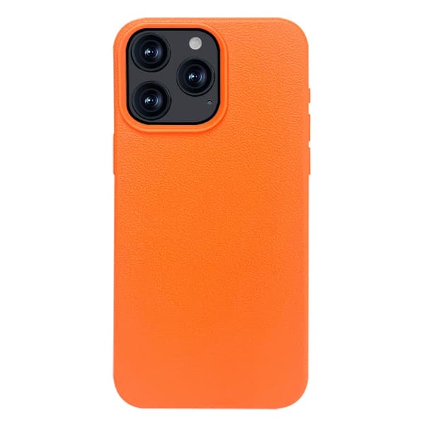 Etui til iPhone 14 Pro 6.1 imiteret læder - Cool Orange tekstureret PU-læder med småsten