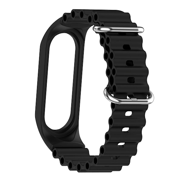 Svart Svart Silikon Armbandsrem kompatibel med Xiaomi Mi Band 7 / 6 / 5 / 4 / 3