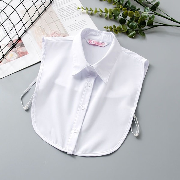 Dame falsk krage Avtakbar halv skjorte Menn Hvit Arbeidsklær O Bowknot style_Average size 75-145kg