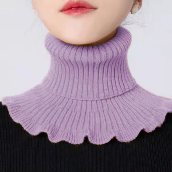 Dame falsk krage Avtakbar halv Bana Beskyttelse Varm-Hold light purple