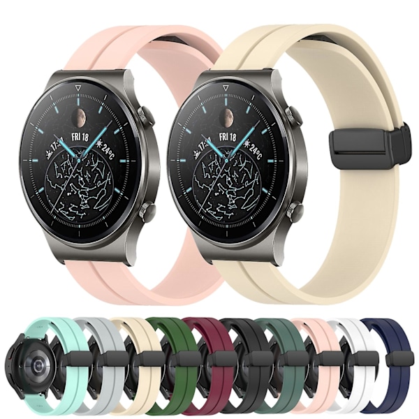 Vit Vitt Silikon Armband kompatibelt med Huawei Gt2 Pro