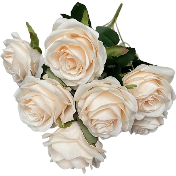 Konstgjord Blomma Uppfriskande Ingen Vattning 9 Huvuden Flera Lager Kronblad Simulation Bukett Heminredning