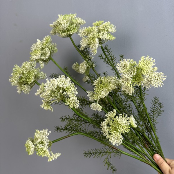 Konstgjord Blomsterlök Blomster Spets Maskros Plast Falsk Blomma Heminredning 3-Huvud Stor Spets Bröllopsrekvisita Flocked three-head large lace green