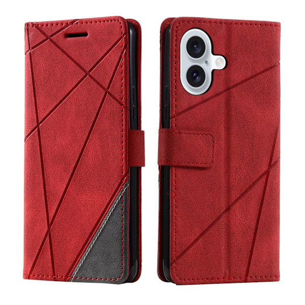 Etui til iPhone 13 6.1 rød Mixed Media business Wallet med kortholder Flip På lager