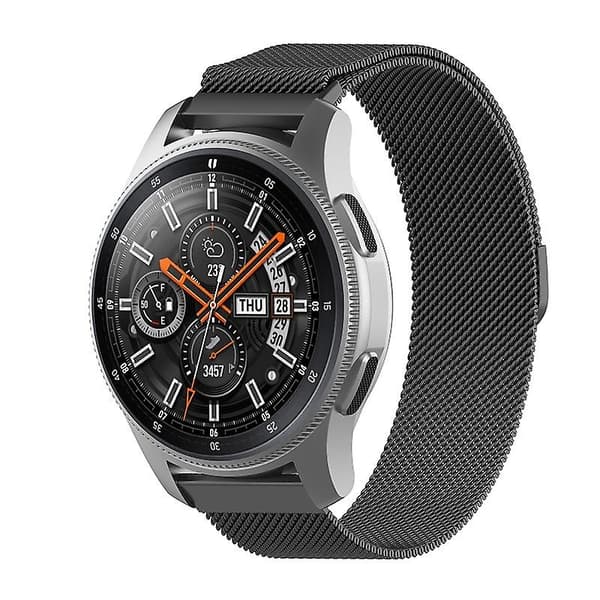 Sort Sort kompatibel med Honor Magic Watch 2 / Galaxy Active2 22mm Milan Rustfrit Stål Mesh Urrem