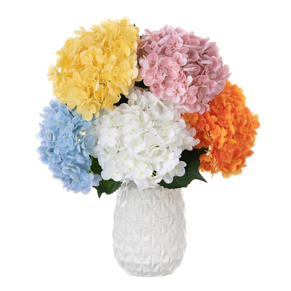Konstgjord Blomma Tjockare Kronblad Faux Siden Tyg Högt Simulerad Hortensia Blomma Falska Växter