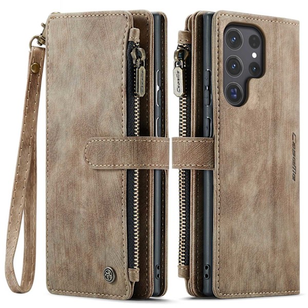 Etui til iPhone 13 Pro Max brun Flip Lommebok med Kortholder
