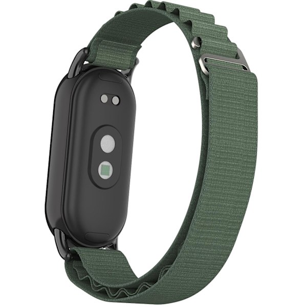 Svart Armégrønn Svart Armégrønn Metallplugg Løkke Nylonrem kompatibel med Xiaomi Mi Band 8