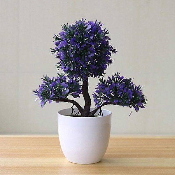Artificiell Bonsai Simulerad Skrivbordsdekor Plast Gäst-Välkomnande Tall Krukväxt för Kontor Green
