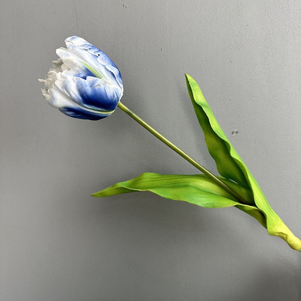 PU Papegojtulpan Heminredning Fotorekvisita Falsk Blomma för Reception Mjuk Känsla Återfuktande Tulpan Konstgjord Blomma PU four-layer tulip dark blue