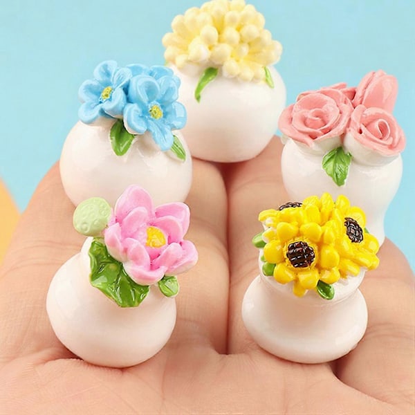 15 stk. Mini Hus Potteplante Miniature Blomst Lille Bonsai Model Kunstig Mini Blomsterpotte Bonsai Model
