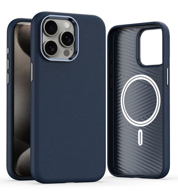 Etui til iPhone 13 Royal Blue læder lædermønster Magnetisk