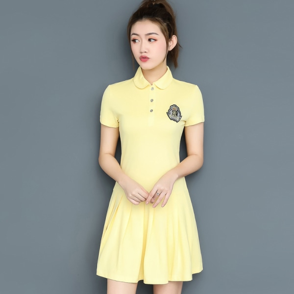 Kjol Polo dam Klänning i koreansk stil Studentklänning Coline Yellow M