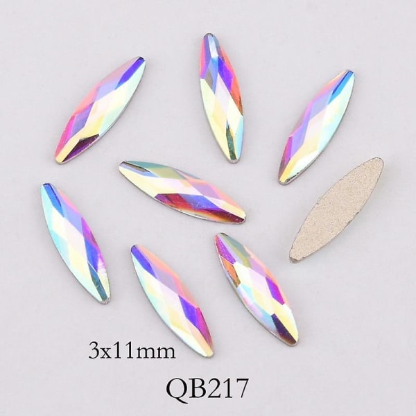 Kristaller Diamantsten Strass Ab Glas Rhinestones För 3d Nails Art QB221