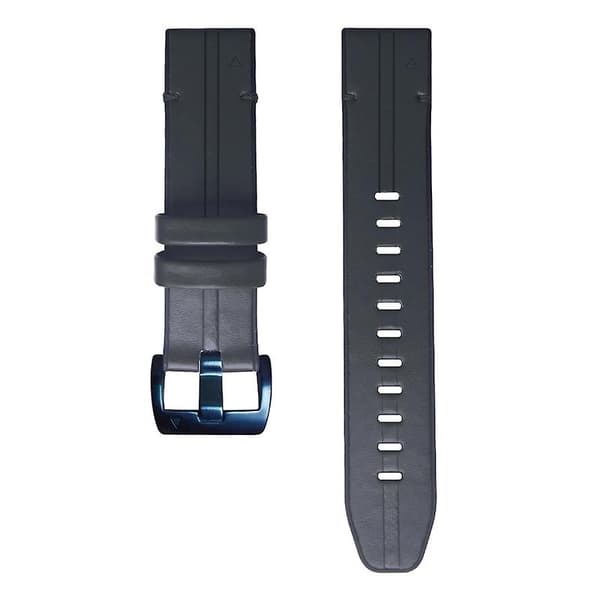 Sort Sort Silikone + Læder Urrem kompatibel med Garmin Fenix 7