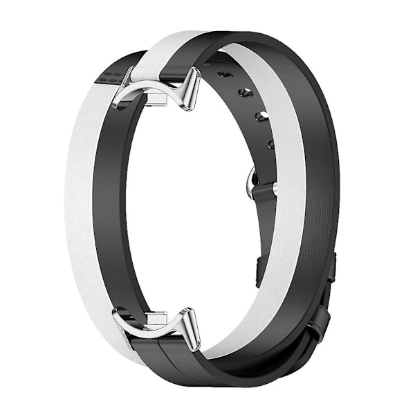 Mijobs Dobbel-Loop Lærreim Kompatibel med Xiaomi Mi Band 8