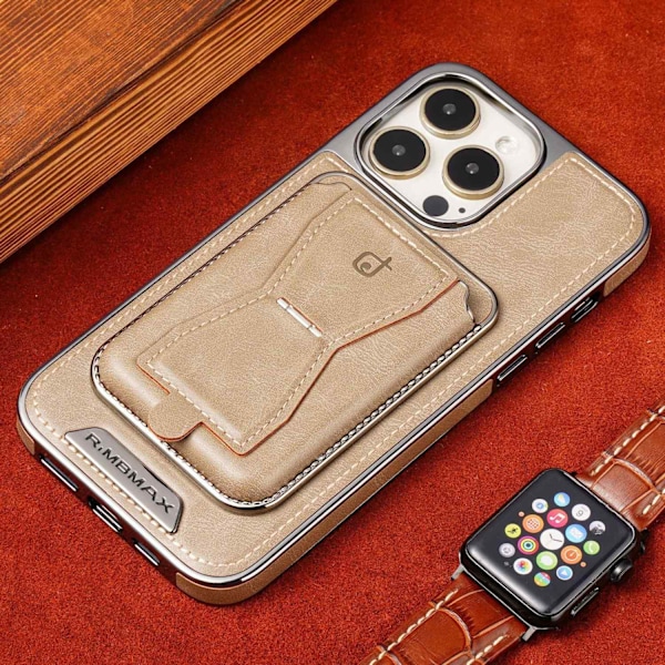 Kotelo iPhone 14plus -puhelimelle, liuskekivenharmaa, magneettinen jalusta, korttipidike