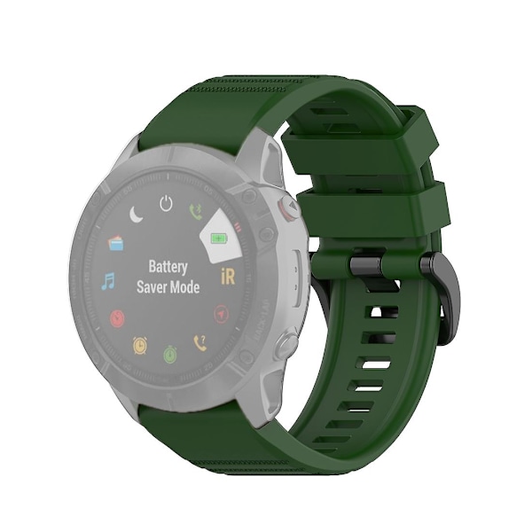 Armygrøn Armygrøn Officiel Tekstur Urrem kompatibel med Garmin Fenix 6x 26mm Med Plastikknap