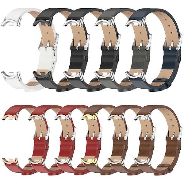 Svart Silver Svart Silver Mijobs Mikrofiber Läder Armband kompatibelt med Xiaomi Mi Band 8