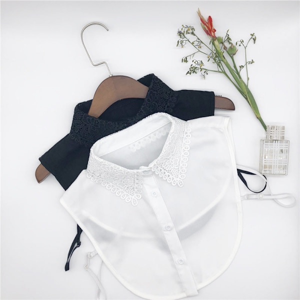 Dame falsk krage Avtakbar halv Trendy Klær Tilbehør Square Collar White