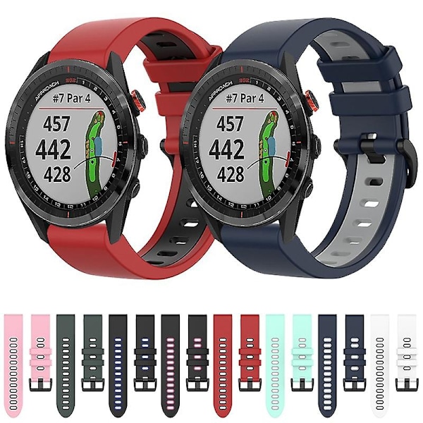Pink Sort Pink Sort Silikone Urrem kompatibel med Garmin Approach S62