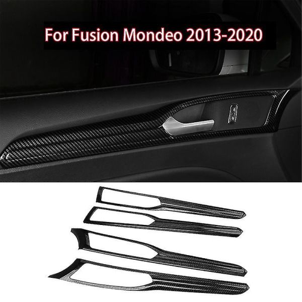 Nytt Carbon Dörrhandtag Cover Trim kompatibel med kompatibel Withd Fusion Mondeo 2013-2020