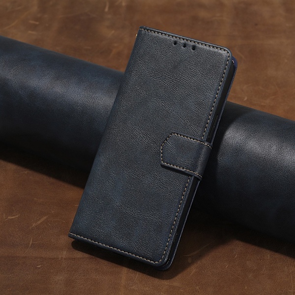 Etui til iPhone 14 Plus blå pung med kortholder flip stand