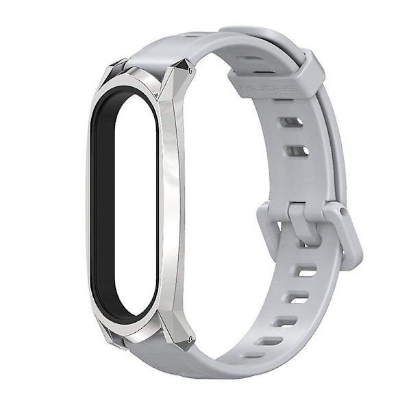 Grå Sølv Grå Sølv kompatibel med Xiaomi Mi Band 6/5/4/3 Silikonerem GT Etui