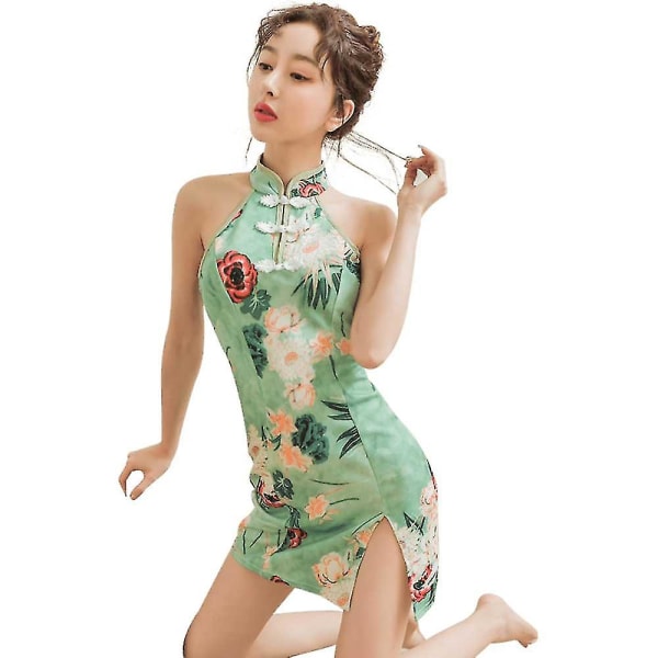 Ny sexig Cheongsam Underkläder Nattlinne Spets Sling Pyjamas Fl7934