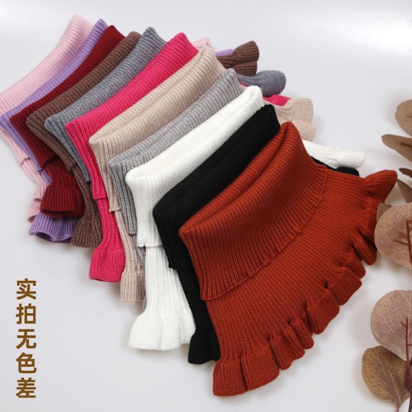 Dame falsk krage Avtakbar halv Skjerf Skjerf Hals Termisk H Camel color