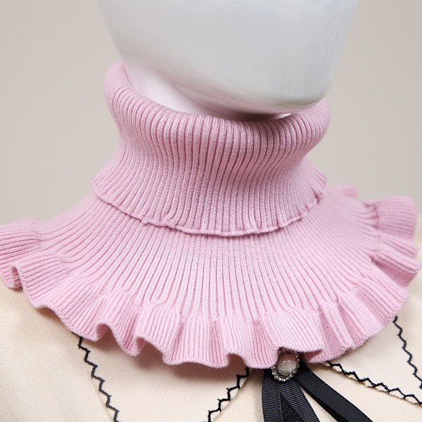 Dame falsk krage Avtakbar halv Skjerf Skjerf Hals Termisk H Light pink