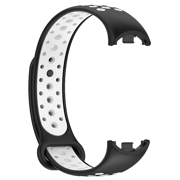 Musta Valkoinen Musta Valkoinen Silikoni Kellonranneke yhteensopiva Xiaomi Mi Band 8:n kanssa