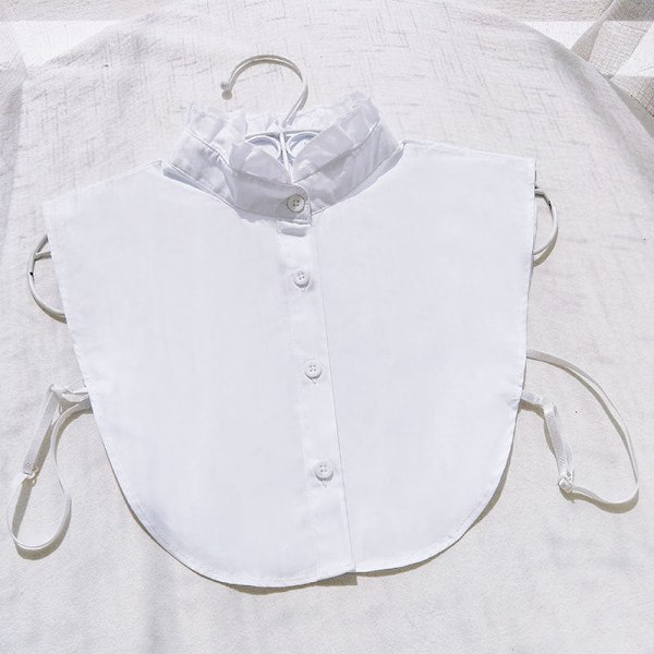 Naisten tekoviulus irrotettava puolipaita koristeellinen korealainen St Chiffon round collar in black