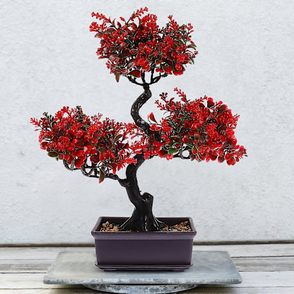 Kunstig Bonsai Tre Fake Plante i Potte Faux Bonsai Potteplante Ornament for Innendørs Hjemmekontor Utendørs Hage