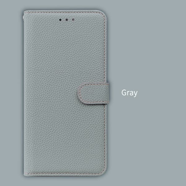 Etui til iPhone 15 Pro grå Wallet med kortholder Flip Magnetisk Eksklusivt