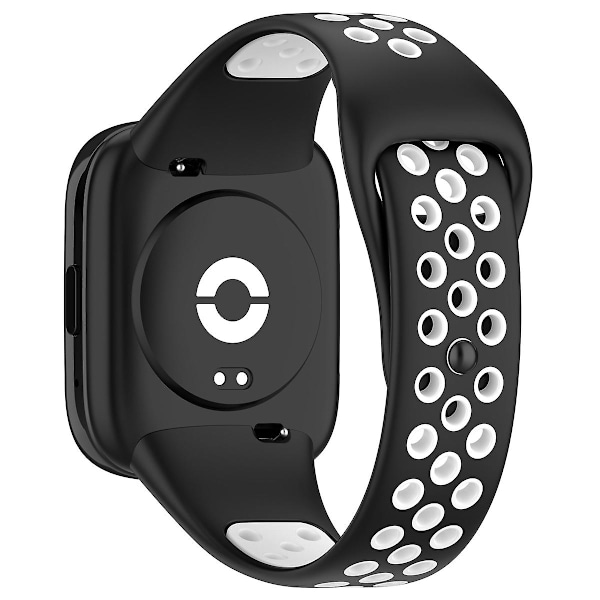 Svart Hvit Svart Hvit Silikonklokkereim kompatibel med Redmi Watch 3 Lite / Watch 3 Active