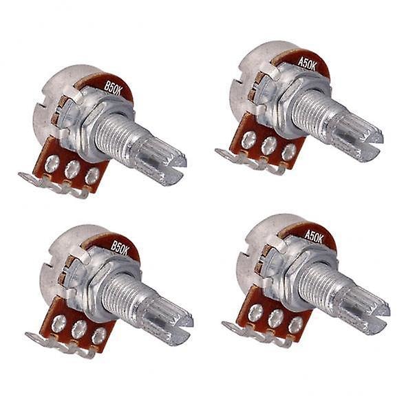 2x4 kpl A50K/B50K Pitkä Uurrettu Akseli Audio Taper Matalakitkaiset Potentiometrit