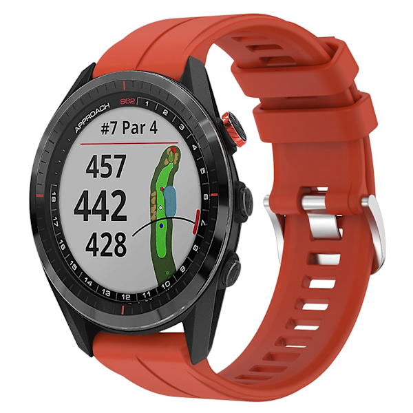 Rød silikonklokkereim kompatibel med Garmin Approach S62