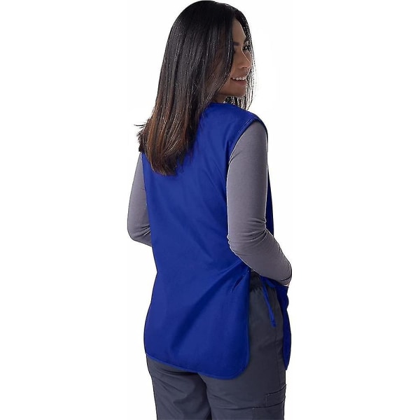 Nytt skomakarförkläde Arbetssmockaförkläde 2 framfickor Smutsavvisande ärmlös rengöringskock Män Kvinnor Blue