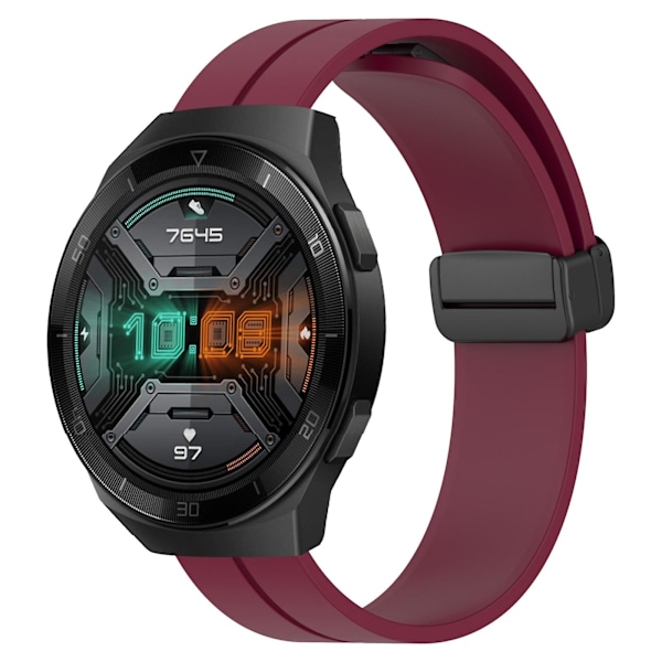 Vinröd Silikonklockarmband kompatibelt med Huawei Watch Gt 2e