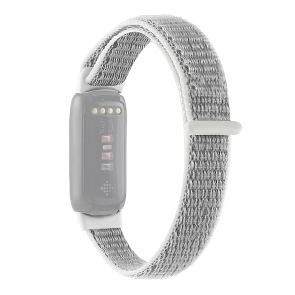 Grå Grå Nylon Loop Rem kompatibel med Fitbit Luxe