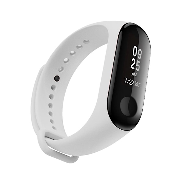 Hvid Hvid Silikone Urrem kompatibel med Xiaomi Mi Band 3