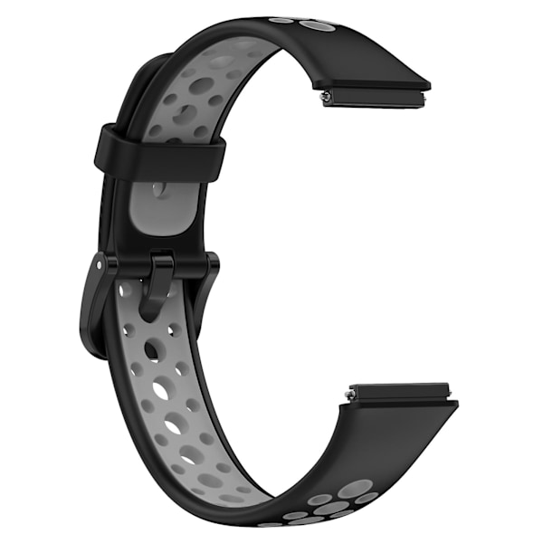 Musta Harmaa Musta Harmaa Hengittävä Silikoni Kellonranneke yhteensopiva Huawei Band 7 / 7 Nfc:n kanssa