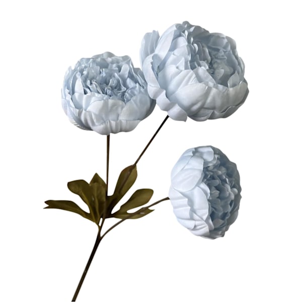 3 Huvuden Pion Kärnad Pion Konstgjord Blomma Falsk Ros Bröllop Vardagsrum Dekoration Blue One Size
