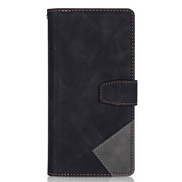 Etui til iPhone 16 sort LineMixed Media Wallet med kortholder lynlås